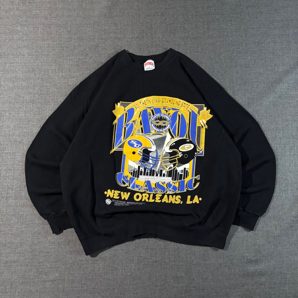 Nutmeg sportswear crewneck bayou college 
Southern vs grambling 1990s